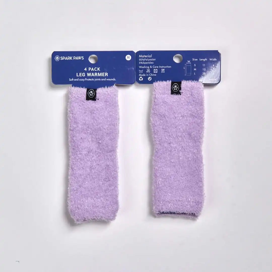 Stretchy Fleece Dog Leg Warmer Sleeves - Purple