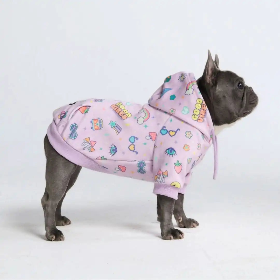 Good Vibes Dog Hoodie - Purple